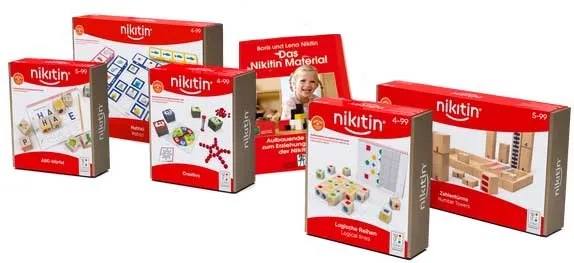 Nikitin Zahlentürmen, ABC-Würfeln, den Logischen Reihen, Creativo und Matrici und Nikitin Buch